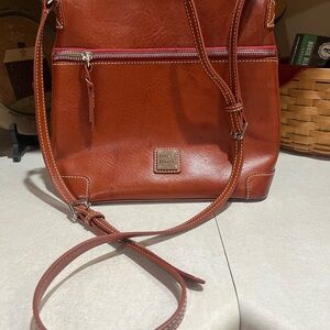 Dooney & Bourke Pebble Grain Caramel Leather Crossbody Bag